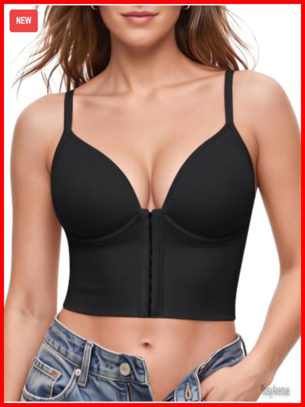 Wire-Free Longline Shaping Bra Tummy Control Adjustable Hooks